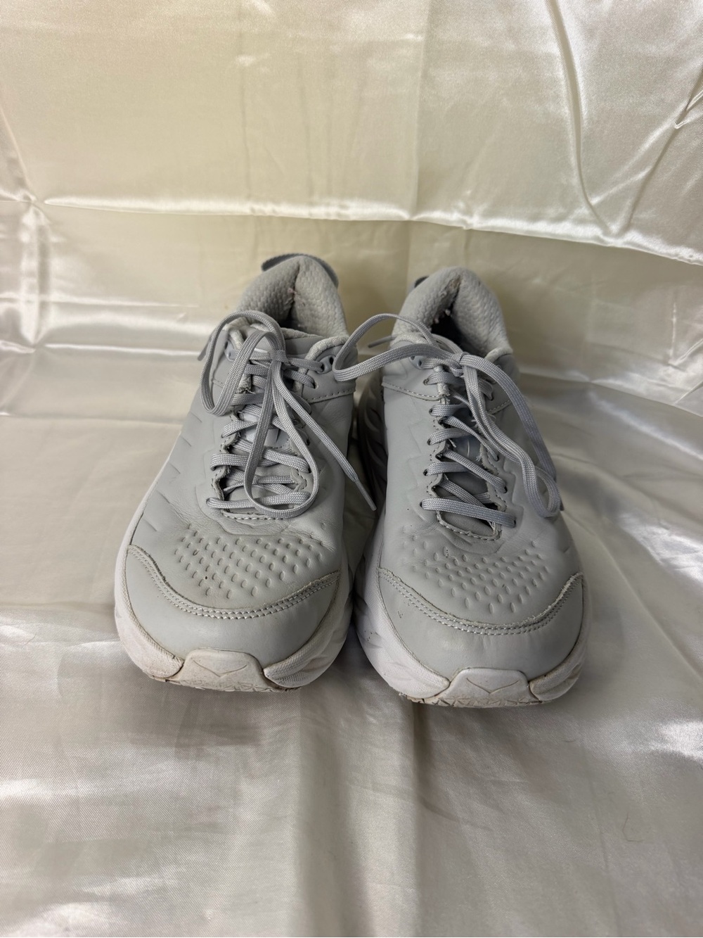 HOKA Bondi SR Womens 9 Gray Leather Slip Resistant Work Shoes 1110521 HMLR